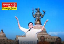 শিলিগুড়িতে মহাকাল মন্দিরের শিল্যান্যাস অনুষ্ঠানে মুখ্যমন্ত্রী।